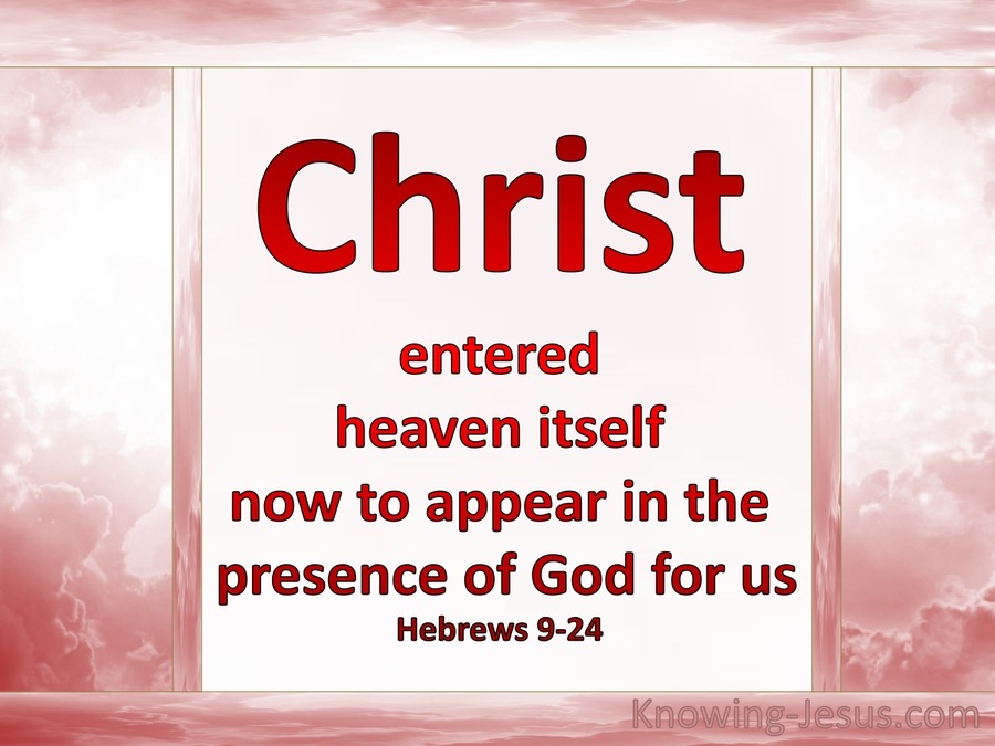 Hebrews 9:24 Christ Entered Heaven (pink)